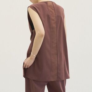 A834 美品 イエナ ノースリーブシアーコンビチュニック ノースリーブ