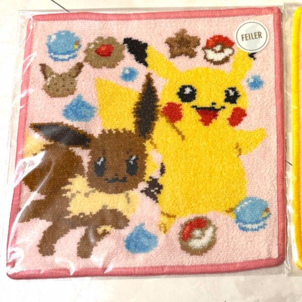 FEILER フェイラー タオルハンカチ コダック ピカチュウ イーブイ ピカチュー ポケモン 2点セット ハンドタオル