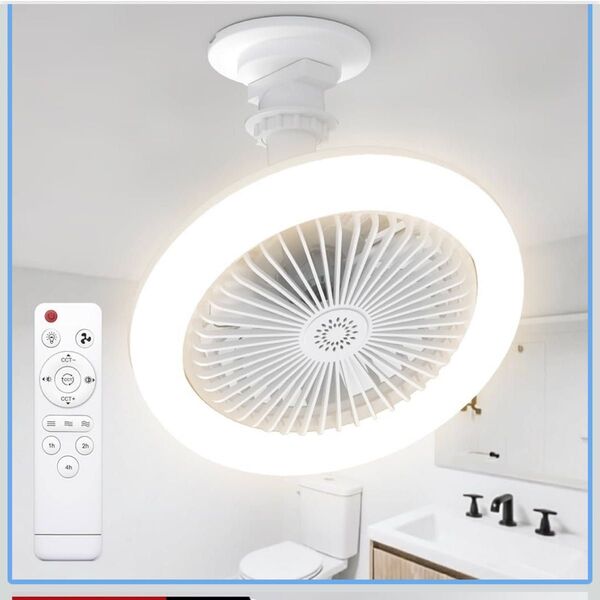 シーリングファンライト LED リモコン付 6畳 扇風機 天井照明 角度調整 LED 静音 省エネ 無段階調光調色 簡単取付
