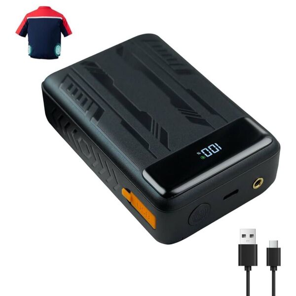 空調作業服 バッテリー 軽量 小型 大容量 12V モバイル充電器 PSE認証済 Type-C