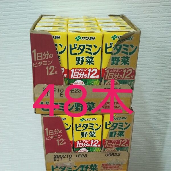 48本 伊藤園 ビタミン野菜 1日分 200ml 野菜ジュース 栄養補給ドリンク 紙パック