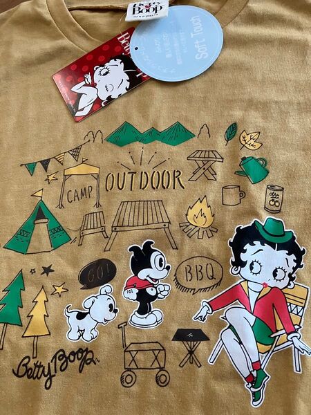 新品未使用タグ付き ベティちゃん アウトドア柄Tシャツ Lサイズ