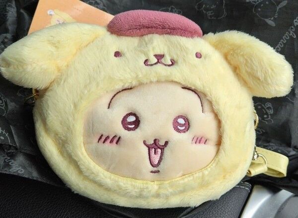 ★タグ付★ちいかわ サンリオ コラボ ポシェット ショルダーバッグ ポーチ ぬいぐるみ うさぎ ポムポムプリン ハチワレ キティ