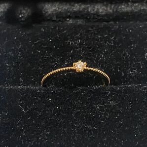 超美品 エテete一粒ダイヤモンド指輪 K18ゴールド 18金リング 2号