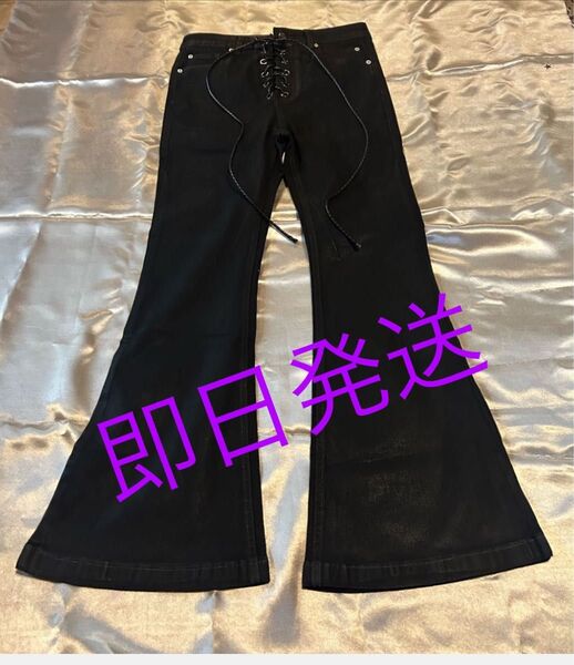 ★★if sixwasnine 似 レースアップ ベルボトム デニム hydeフレア tornadomart似 コーティング 新品