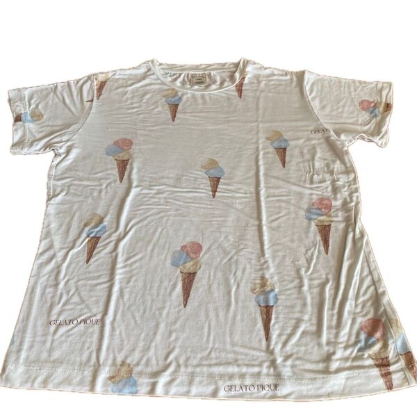 gelato pique ルームウェア半袖Tシャツ オフホワイト