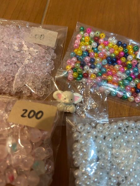 アクリルビーズ ガラスビーズ 象のメタルビーズ セット 未使用