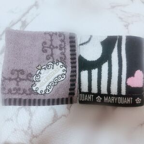 美品MARY QUANT マリークヮント、JILLSTUARTハンカチ ハンドタオル2枚セット