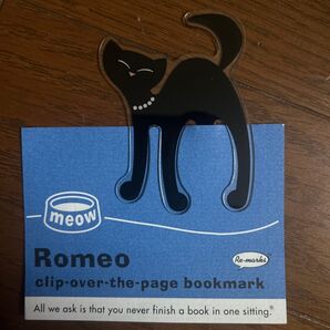 Romeo clip-over-the-page bookmark 黒猫 ブックマーク