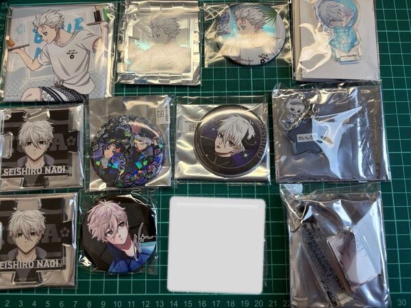 ブルーロック ブルロ 凪誠士郎 スクエア缶バッジ メタル缶バッジ パズルアクリルキーホルダー アクスタ セット