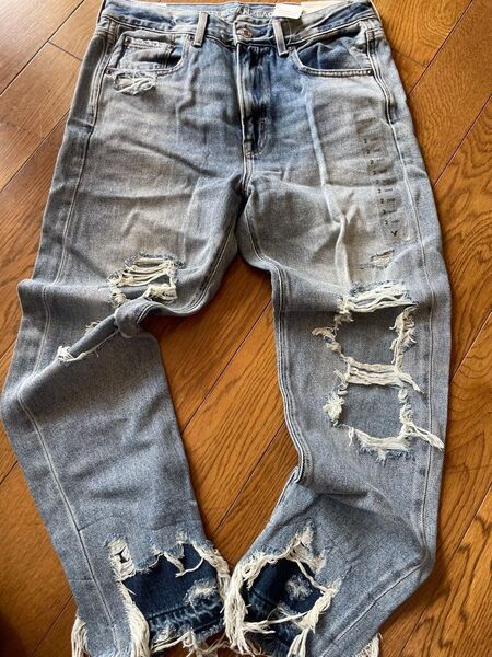 AMERICAN EAGLE ハイライズ/デニムダメージジーンズパンツ2