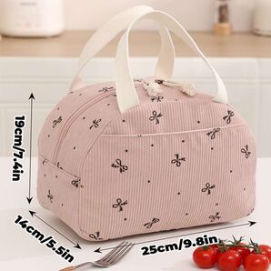 「#かわいいお弁当バッグ」チャック付き ランチバッグ 保冷バッグ 通勤 通学 お花見 ピクニック 遠足