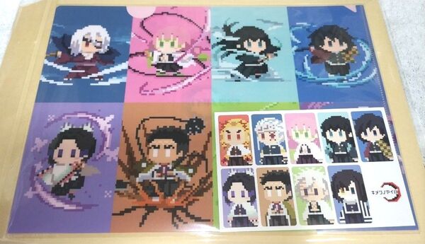 鬼滅の刃 ANIPLEX オンラインくじ ドットシリーズ C賞 クリアファイル&ポストカードセット E (柱集合柄)