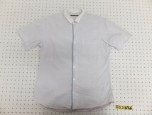 ＜送料280円＞23区 HOMME ニジュウサンク メンズ ドット水玉 胸ポケット付き半袖シャツ 46 白×青×赤_画像1