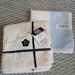 MARY QUANT タオルハンカチ & FURLA ハンカチ 2枚セット
