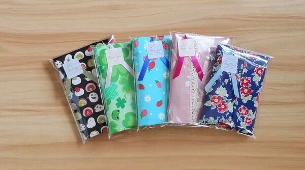 ポケットティッシュケース ハンドメイド シマエナガ カエル サクランボ イチゴ 花柄 5個セット ティッシュ付き