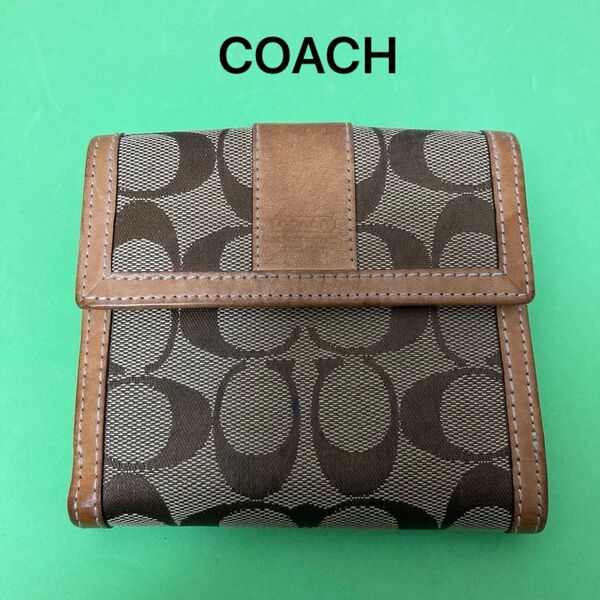 COACH コーチ シグネチャー キャンバス レザー ウォレット 二つ折り財布