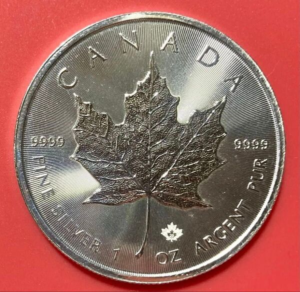 メイプルリーフ銀貨 純銀 1オンス 31.1g 2022 カナダ CANADA コインケース付
