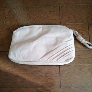  suede manner. clutch bag beige 