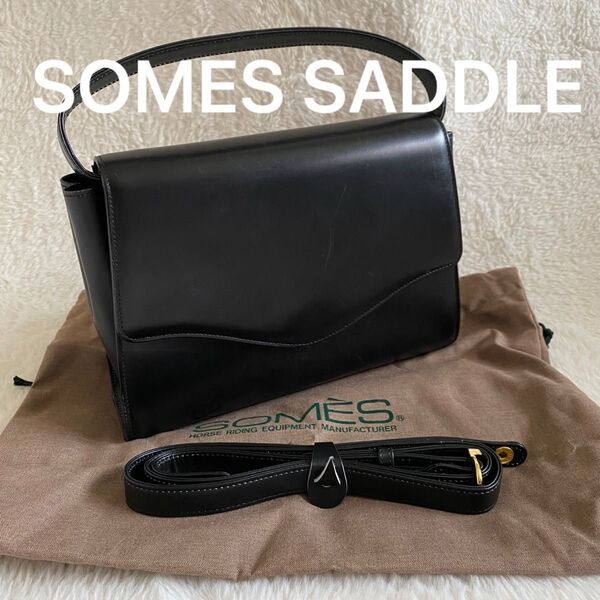 SOMES SADDLE 2way ショルダーバッグ ハンドバッグ レザー 黒