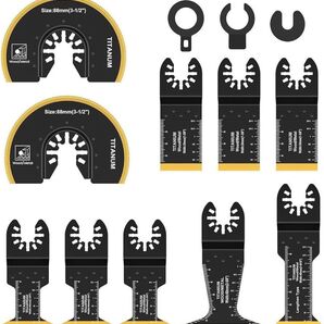 マルチツール 替刃 刃先チタンメッキ 10点セット チタンメッキ 替え刃 金属木材兼用 超硬 カットソーブレード マルチ交換用