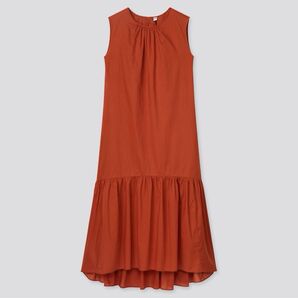 UNIQLO ユニクロ コットン ティアードワンピース ノースリーブワンピース S