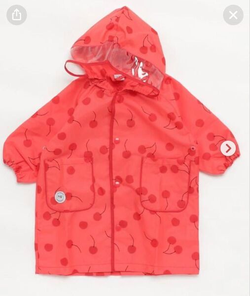 新品未使用 ワンダーアパートメント 子供 キッズ レインコート チェリー さくらんぼ カッパ 雨具 女の子
