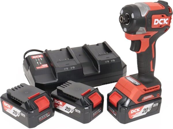 DCK 20V インパクトドライバーセット【本体・4.0Ahバッテリ×3・2口充電器】 KDPL208 電動ドライバー コードレス