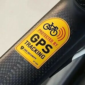 自転車盗難防止 GPS追跡警告ステッカー サウンドチェーンロック 防犯対策303774