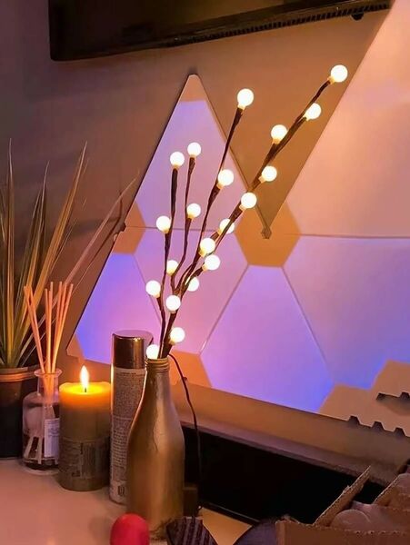 20 Led アイアン 飾り用ライト ブランチ デザイン イルミネーションライト 花瓶ライト 花ライト607788