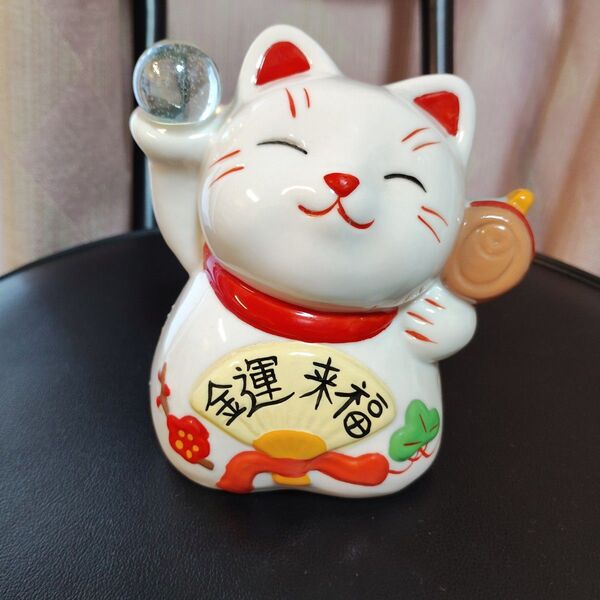 金運来福 猫 置物 貯金箱 開運 縁起物
