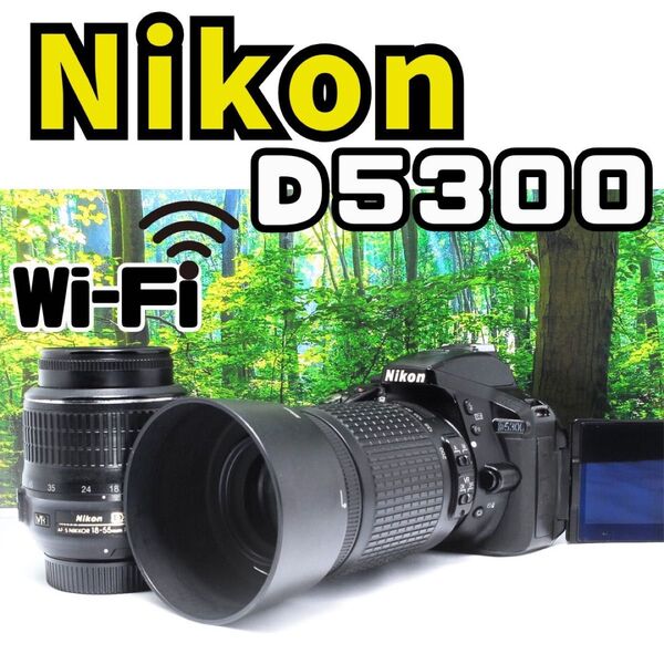 Nikon D5300 手ぶれ補正Wレンズ 一眼レフカメラ Wi-Fi Nikon ニコン デジタル一眼レフカメラ 初心者セット