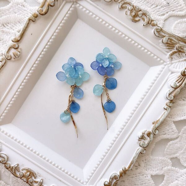 紫陽花 ×花びら ブルーグラデーション