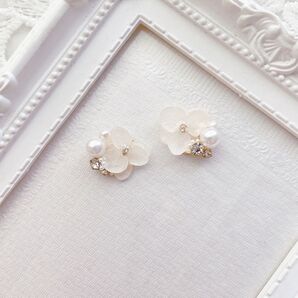 紫陽花×ビジュー ホワイト