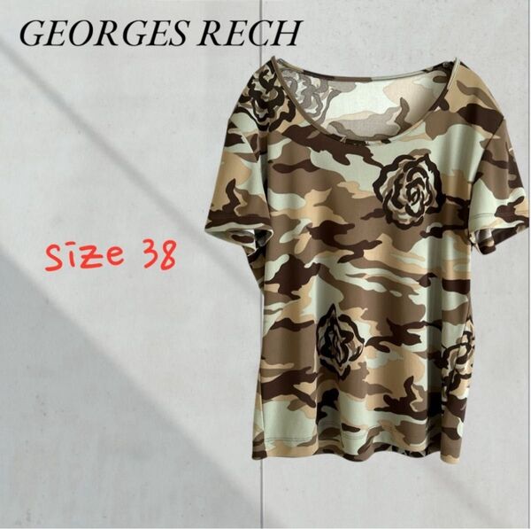 GEORGES RECH ジョルジュレッシュ トップス 半袖 カモフラージュ柄&花柄 38 半袖Tシャツ