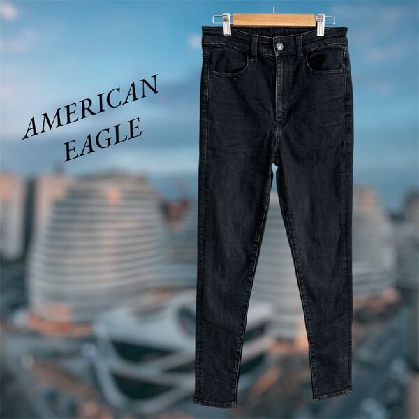 AMERICAN EAGLE アメリカンイーグル デニム ジーンズ 黒 ブラック 全体的にストレッチあり ボトムス デニムパンツ