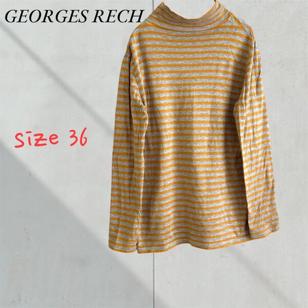 GEORGES RECH ジョルジュレッシュ 長袖トップス ボーダー ハイネック 長袖 トップス プルオーバー