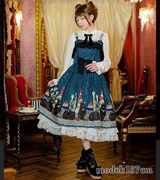 axes femme kawaii 猫 お茶会 ジャンスカ カーディガン セット