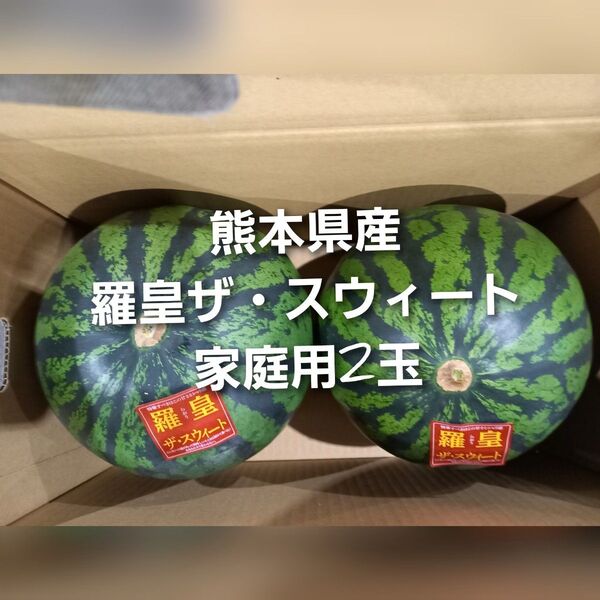 熊本県産植木スイカ 家庭用 羅皇ザ・スウィート2玉入り(1玉4kg以上)