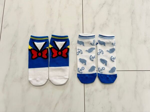 キッズ靴下 2足セット ドナルドダック ディズニー 15〜20cm