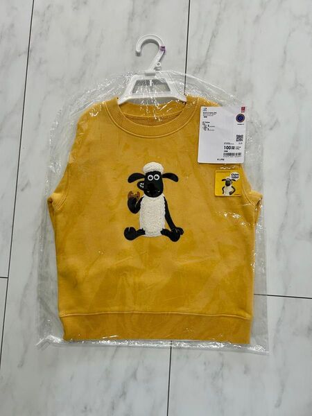 UNIQLO ひつじのショーン トレーナー 100cm イエロー トップス