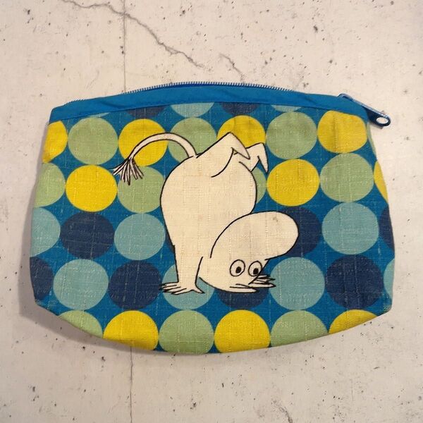 ムーミン MOOMIN ポーチ ミニポーチ 青 ブルー ドット