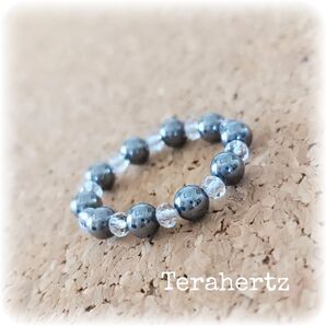 テラヘルツと水晶のリング ケイ素 パワーストーン クリスタル テラヘルツ 指輪 水晶 天然石