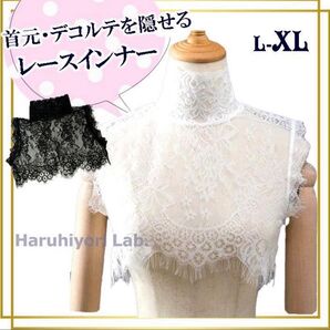 ♪新品♪【首元を隠せるレースインナー】付け襟 立ち襟 レース レディース 白 ホワイト デコルテ隠し 背中隠し 首隠し セクシー