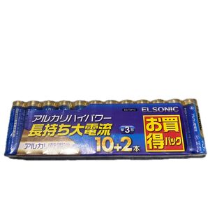ELSONIC アルカリ乾電池 単3形 12本 お得パック