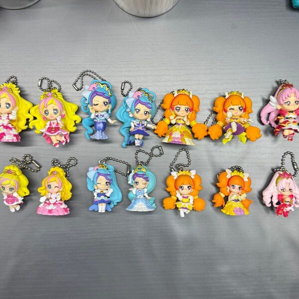 食玩フィギュア Go!プリンセスプリキュア キーチェーンフィギュア 14種セット売り 中古品
