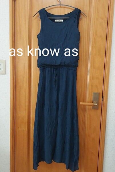 as know as ノースリーブワンピース ネイビー