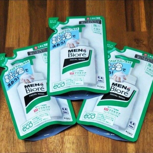 再出品可! ⑤ニキビ予防 メンズビオレ 緑泡洗顔料 130ml ×3袋 数量限定 期間限定