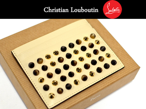 Christian Louboutin ルブタン Kios Spikes 名刺入れ アイボリー　U KIOS CALF PARIS/SPIKES