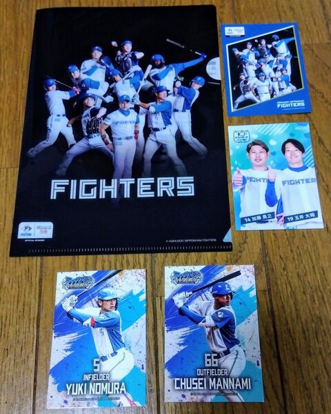 非売品☆ファイターズトレカDAYS!Fビレッジ限定トレカ 推しペアリアルトレカ ミニクリアファイル プロ野球チップスカード 日ハム